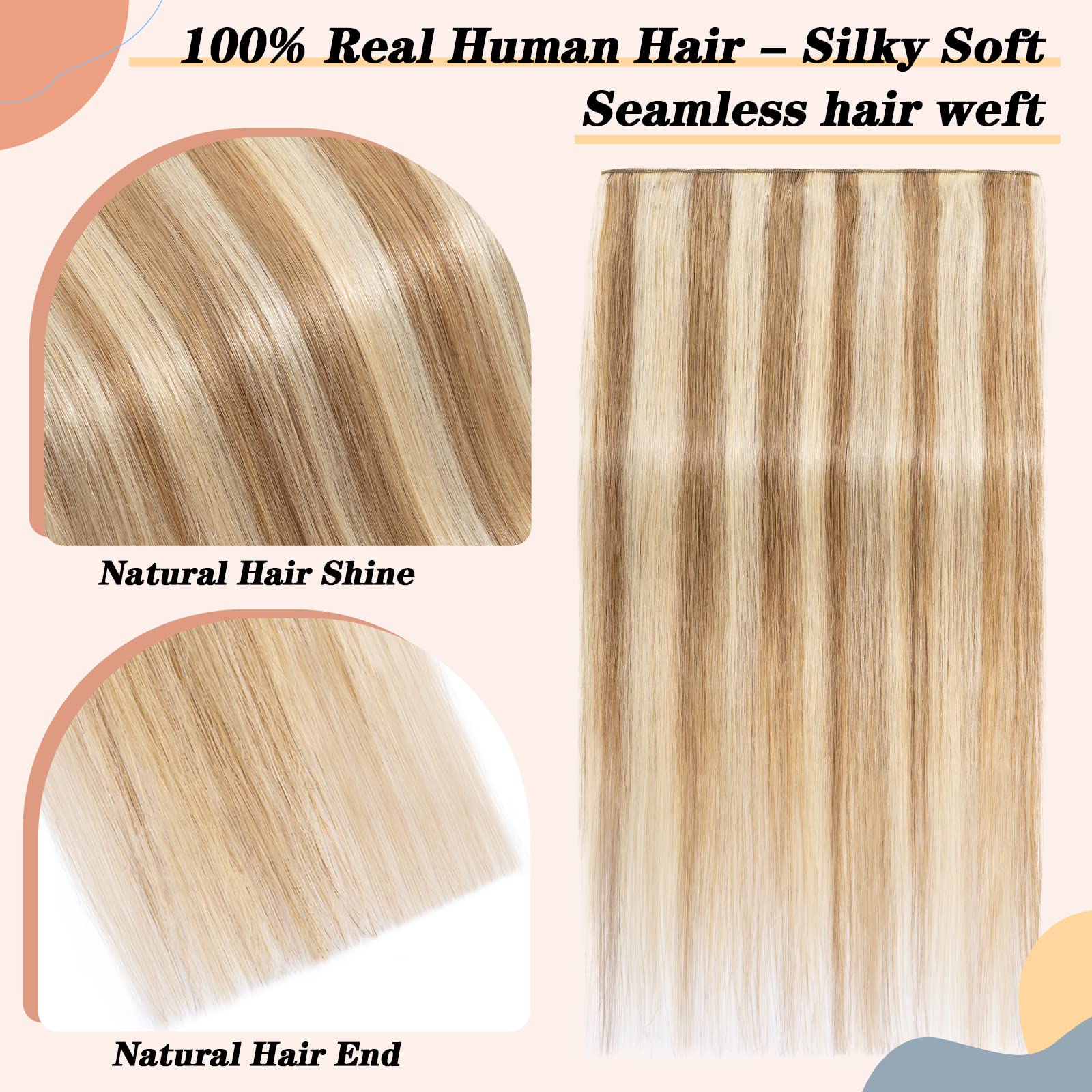 Clip in Human Hair Extensions - 18