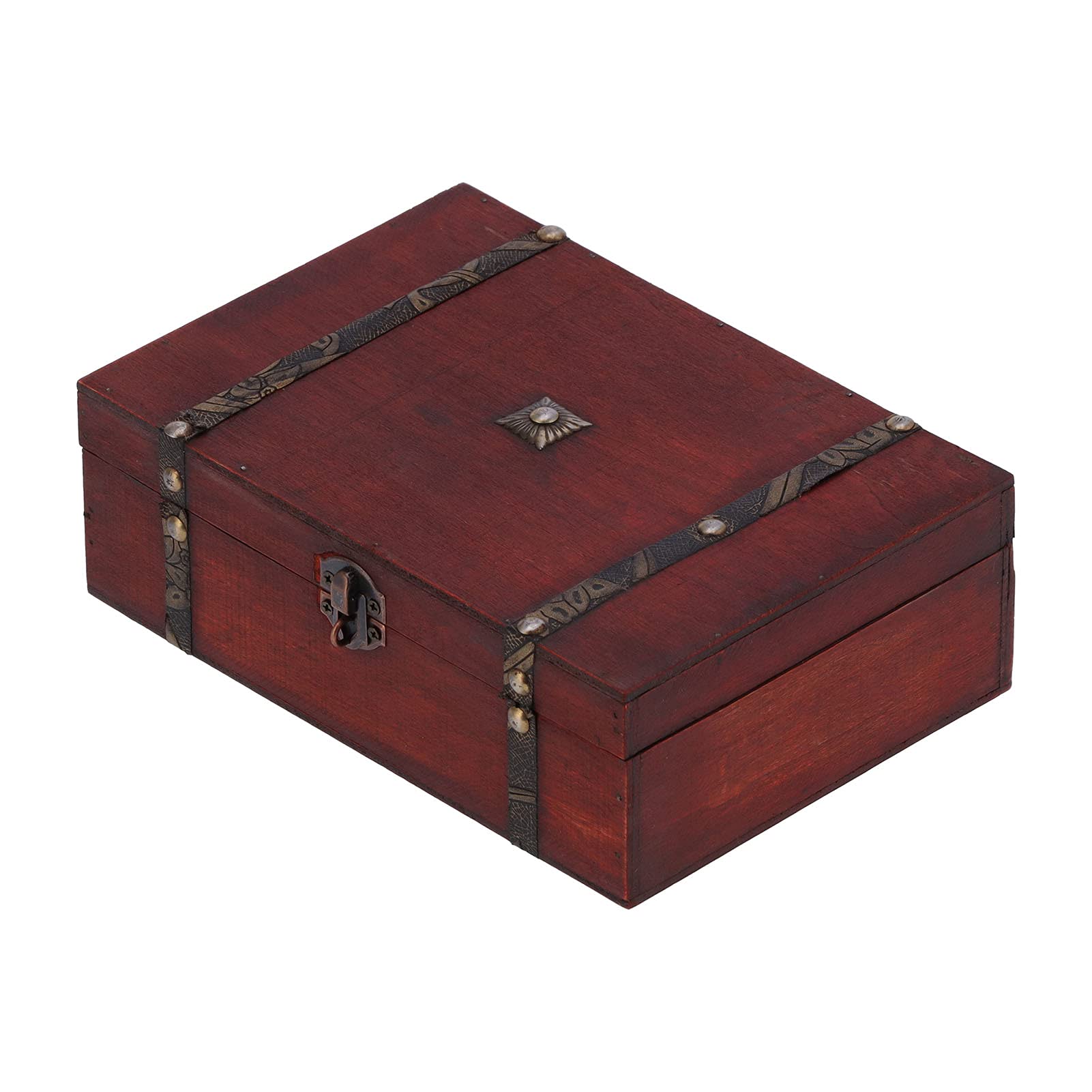 Vintage Small Jewelry Box - Retro Jewelry Organizer with Lid, Desktop Storage Box for Rings, Necklaces, Earrings - Perfect for Home, Office, Gift Wrapping & Medicine Storage