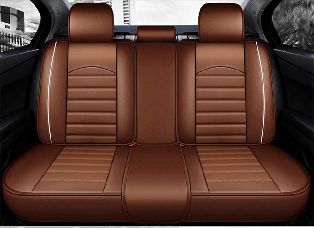 Premium FHJBP Car Seat Covers Full Set - Front & Rear Universal Fit Auto Cushion Protectors (Coffee Brown) | Comfort & Style for Sedans, SUVs, Trucks