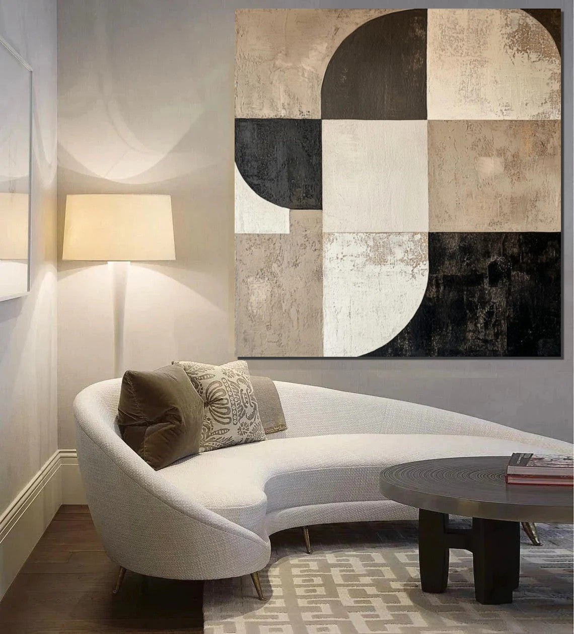 Abstract Acrylic Paintings on Canvas - Large Modern Wall Art for Bedroom Decor | Handmade Simple Contemporary Artwork for Living Room & Office