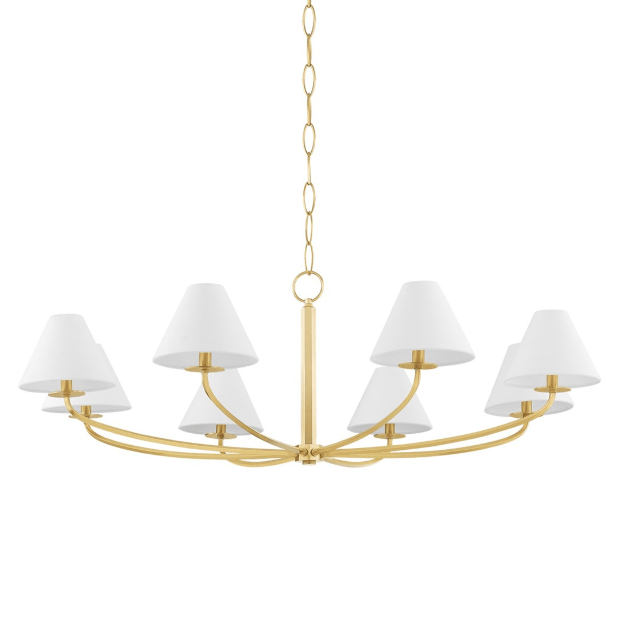 Vintage Aged Brass Stacey Chandelier - 24