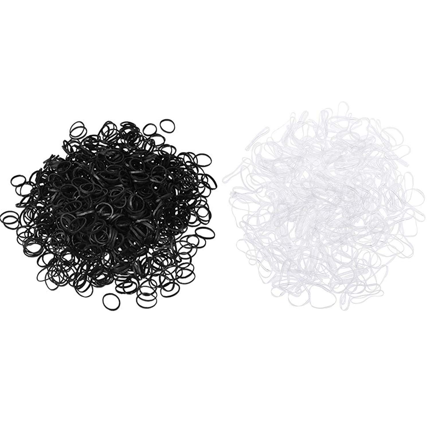 4000 Pieces Elastic Hair Bands for Girls & Kids - Black & Clear Hair Ties, No-Slip Hair Holders for School, Sports & Daily Styling