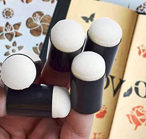 10-Piece Finger Sponge Daubers Set for Stamping, Chalk, Painting - DIY Card Making, Reborn Art & Craft Brushes - Perfect for Ink Pads, Stamping, Finger Painting & Mixed Media Projects