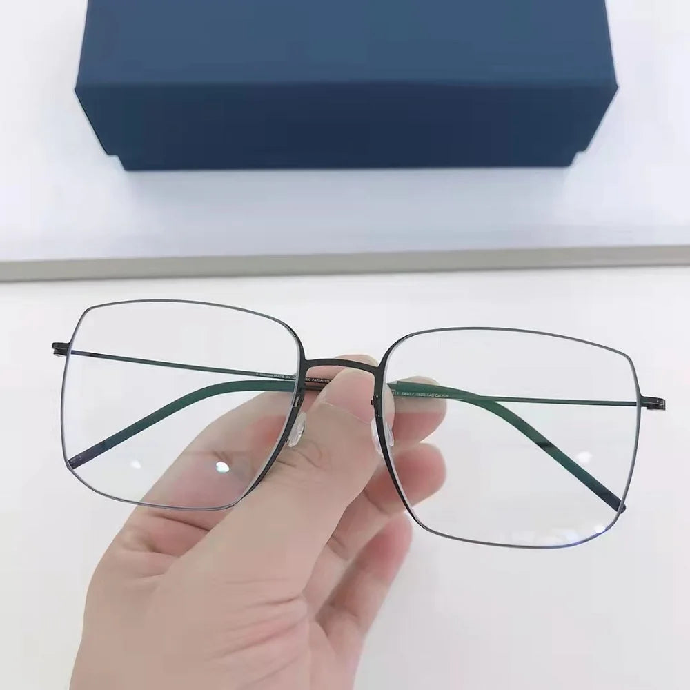 Aimee Unisex Full Rim Square Screwless Titanium Eyeglasses Frame 5511 - Lightweight Durable Glasses for Work, Reading & Fashion