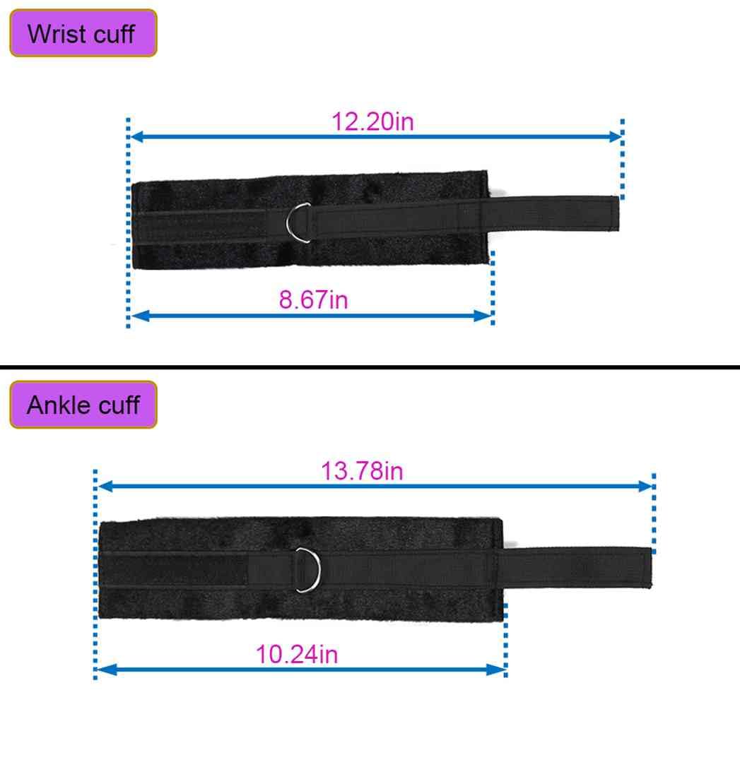 Premium Under Mattress Restraint Kit for King/Queen Beds - Bondage Straps, Spreader Bar, Blindfold & Handcuffs - Couples Adult Toys for Sensual Play & BDSM Exploration