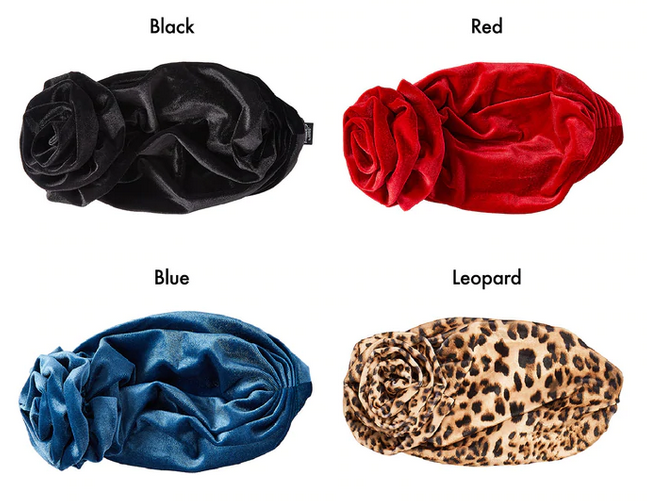 RED BY KISS Velvet Top Knot Turban Headwrap - Soft Stretchy Hair Accessory for Women | Perfect for Yoga, Workouts, and Everyday Style