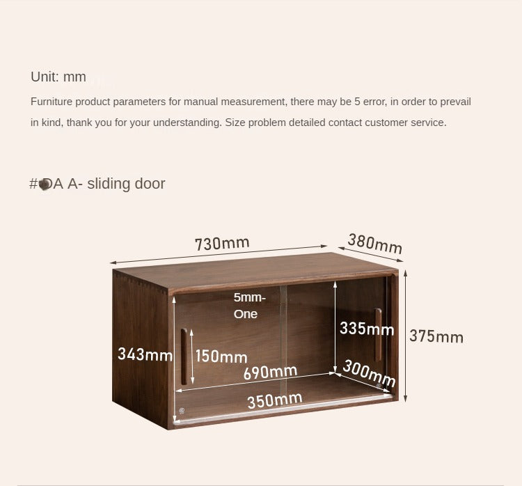 Premium Black Walnut Solid Wood Modular Bookcase - Customizable Storage Shelf for Home Office, Living Room & Library Organization