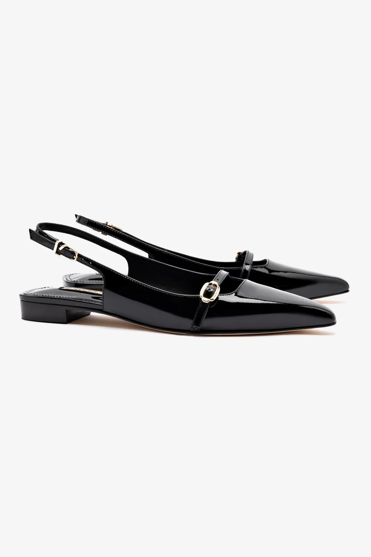 Stylish Ines Flat Shoes in Black Patent Leather - Perfect for Office, Parties & Casual Wear
