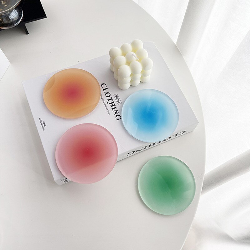 Sunset Frosted Acrylic Coasters Set of 4 - Elegant Drink Coasters for Home & Office - Perfect for Coffee, Wine, and Beverage Glasses - Party & Dining Table Decor