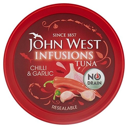 John West Tuna Infusions Chilli & Garlic 80g - Pack of 2 | Premium Canned Tuna in Oil | Great for Salads, Sandwiches & Quick Meals