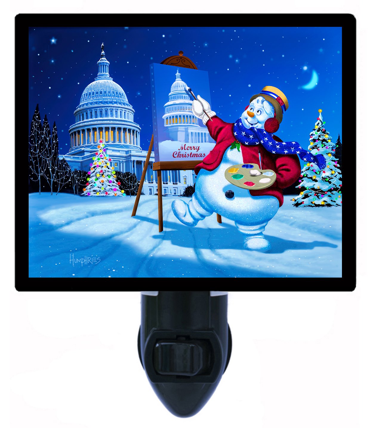 Capital Snowman Night Light - Washington DC Souvenir & USA Travel Gift for Home Decor, Bedroom, Nursery, and Office