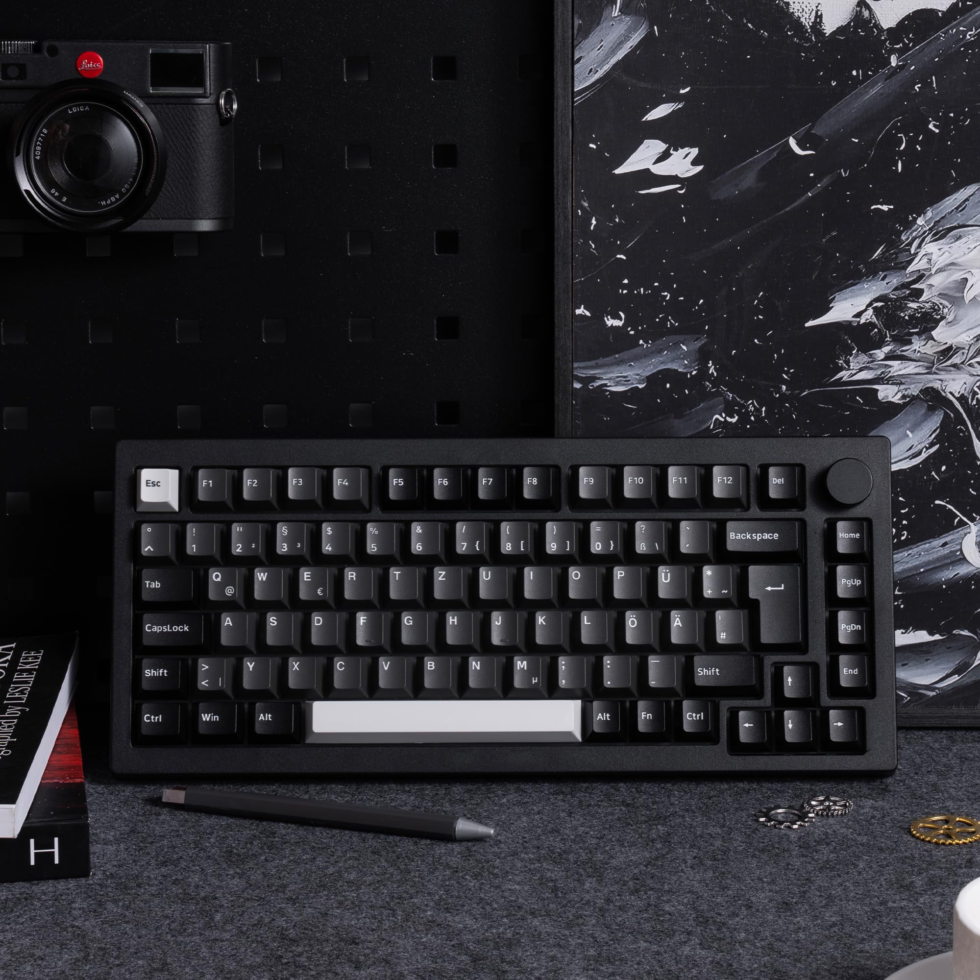 Akko 5075B Plus Gasket Keyboard - 3 Mode, RGB, Hot-Swap, Programmable for Gaming & Office (Black Silver)