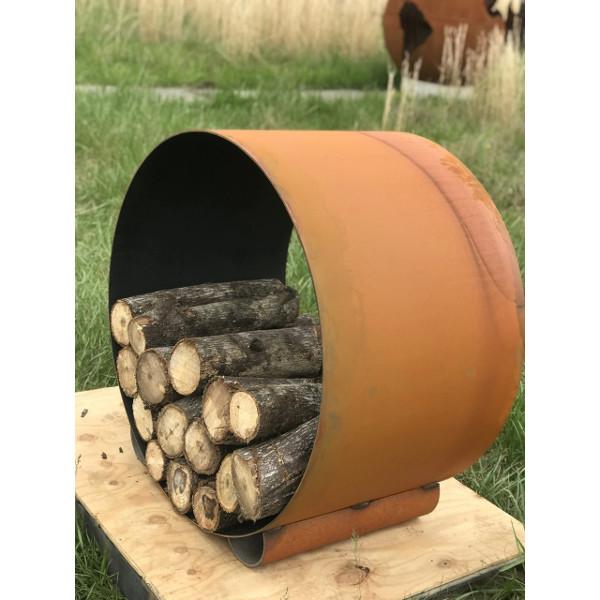 Firewood Storage Rack - Heavy Duty Steel Log Holder for Fireplace, Outdoor & Indoor Use - Perfect for Firewood, Kindling & Wood Stove Accessories (Black)