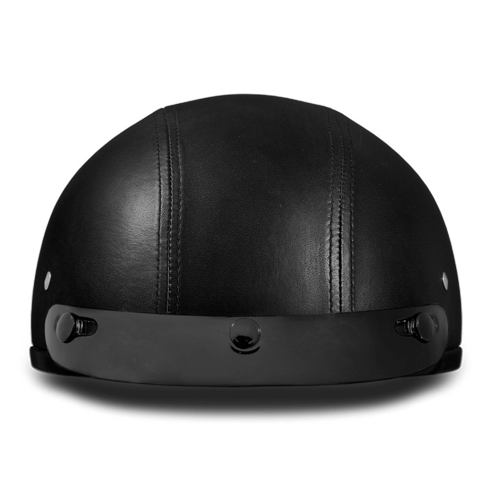 Daytona Half Skull Cap Motorcycle Helmet - DOT Approved Leather Design for Safety & Style - Perfect for Cruiser Riders & Urban Commuting
