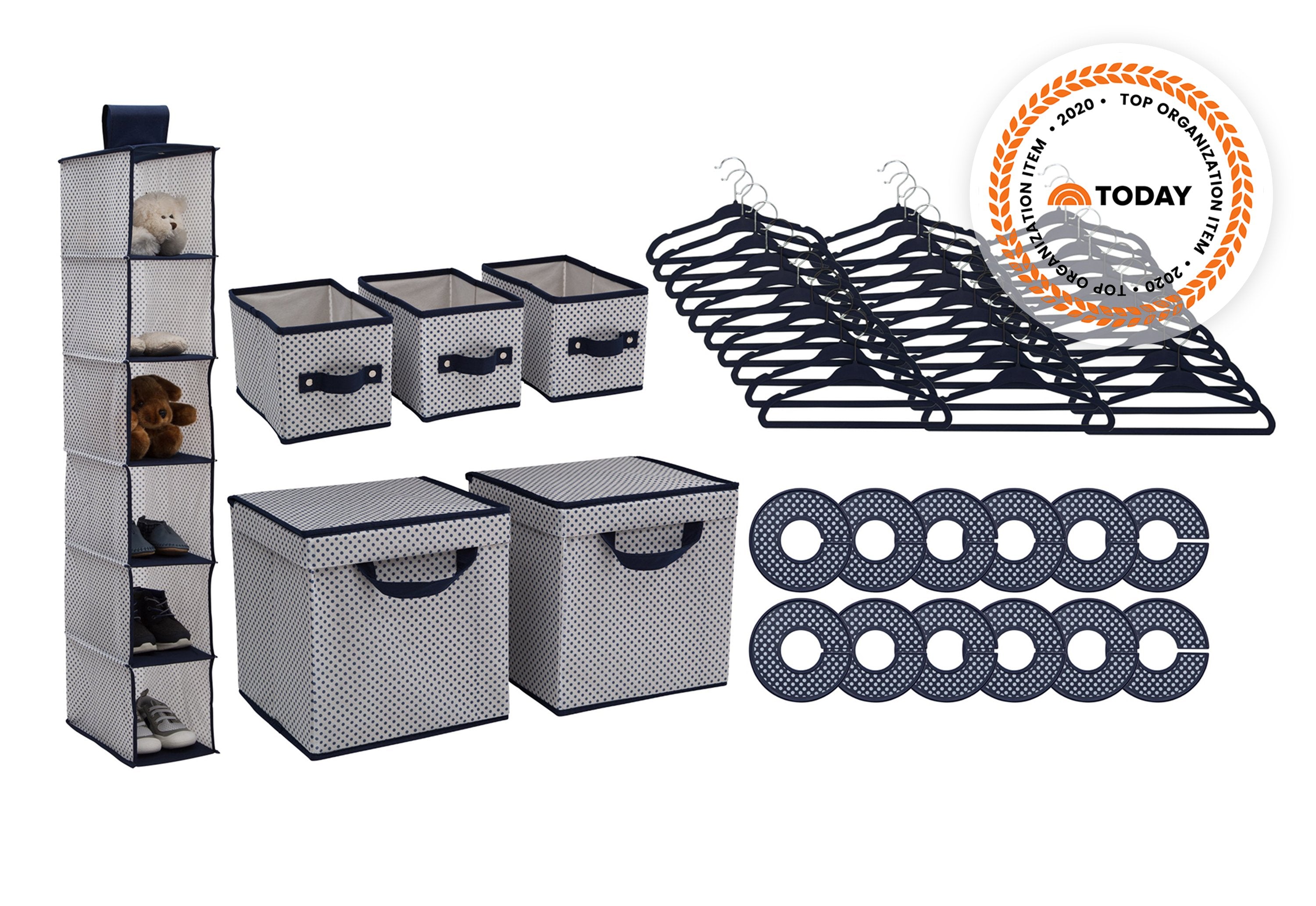 48-Piece Nursery Storage Organizer Set - Baby Clothes, Toys & Essentials Organizer for Nursery, Closet & Playroom Organization
