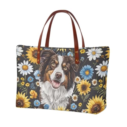 Bernese Mountain Dog Flower-black