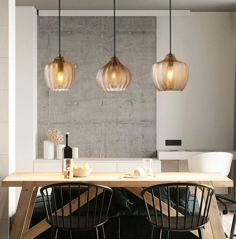 Modern LED Glass Pendant Light - Elegant Hanging Fixture for Kitchen Island, Dining Room & Living Room Decor
