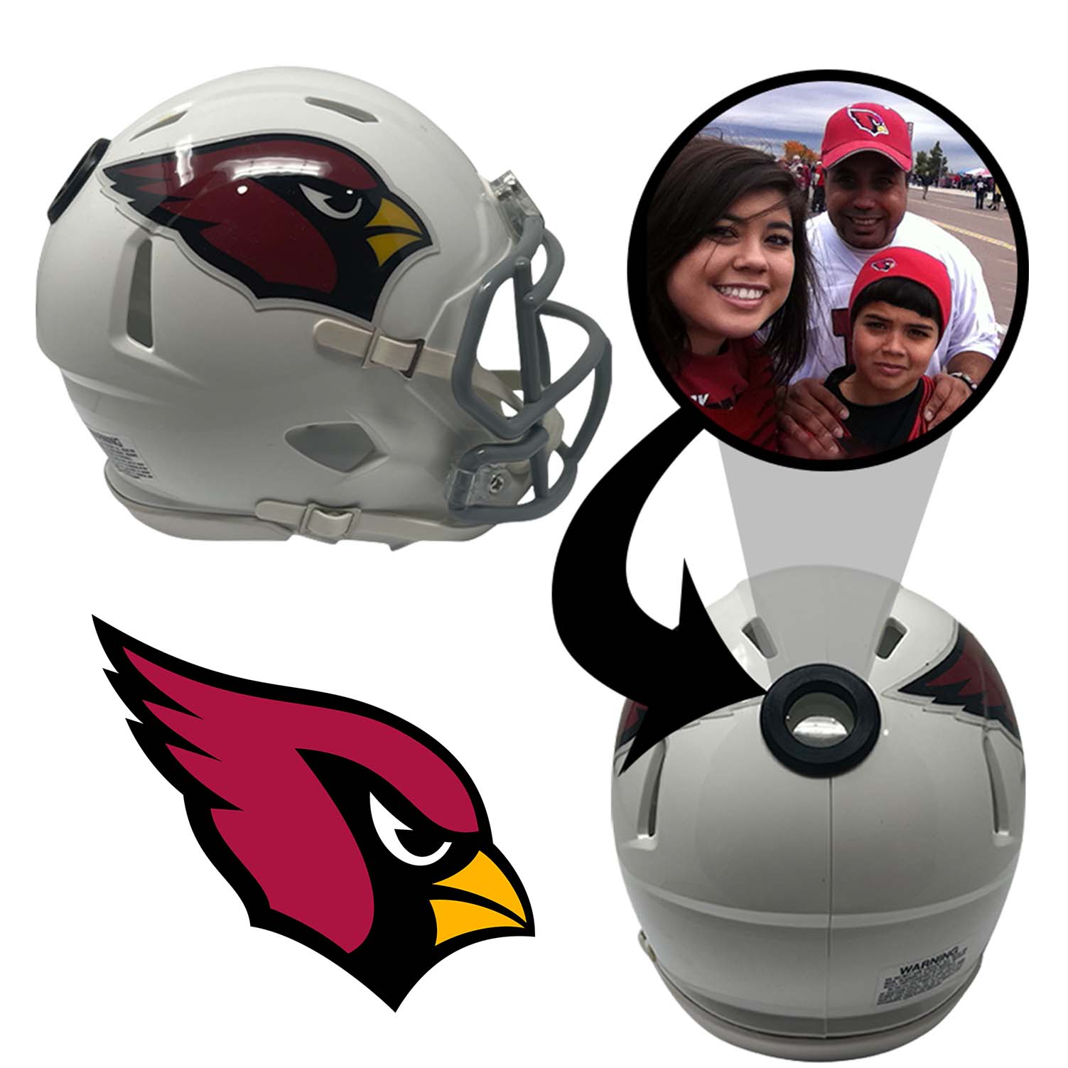 Arizona Cardinals NFL Mini Helmet with Display Stand - Official Licensed Collectible for Fans, Home & Office Decor, Sports Memorabilia Display - Perfect for Game Day, Man Cave, or Gift for Football Lovers