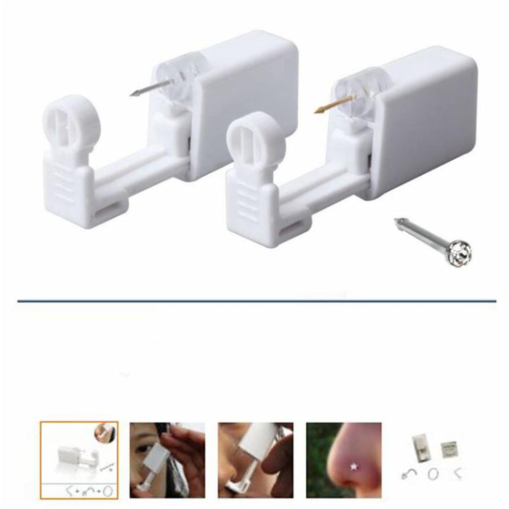 Self Ear Piercing Gun Kit - Safe DIY Ear Piercing Tool with Hypoallergenic Stud Earrings (AB Color) | Perfect for Home Use, First-Time Piercing, and Jewelry Gifts