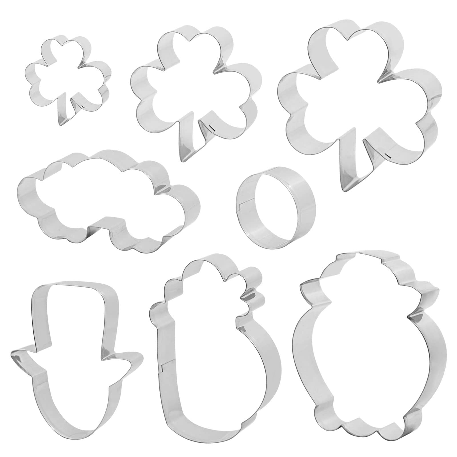GTMANG Stainless Steel Cake & Cookie Molds - St. Patrick's Day Baking Accessories - Durable Steel Cake Mould for DIY Desserts, Cupcakes, Chocolate Making (Silver, One Size) - Perfect for Home Baking, Party Treats & Holiday Decorations
