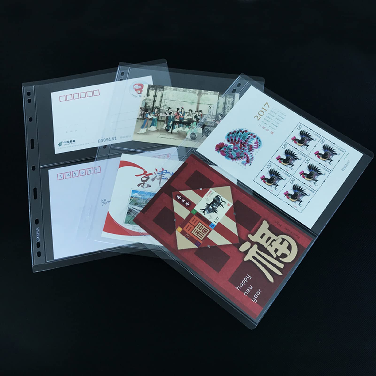 Premium MUDOR Clear Stamp Pages for Stamp Album Binder - 10 Sheets Single-Sided with 2 Pockets - Perfect for Stamp Collectors & Organizing Rare Collections | Ideal for Hobbyists, Philatelists & Professional Collectors