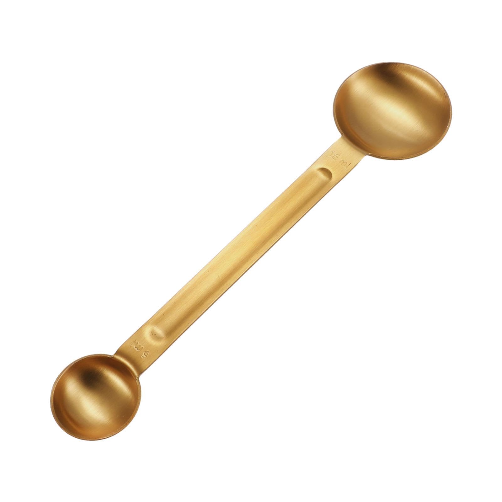 CALANDIS® Gold Long Handle Espresso Coffee Measuring Spoon - Perfect for Loose Leaf Tea & Coffee Brewing | Ideal for Home Baristas & Tea Enthusiasts