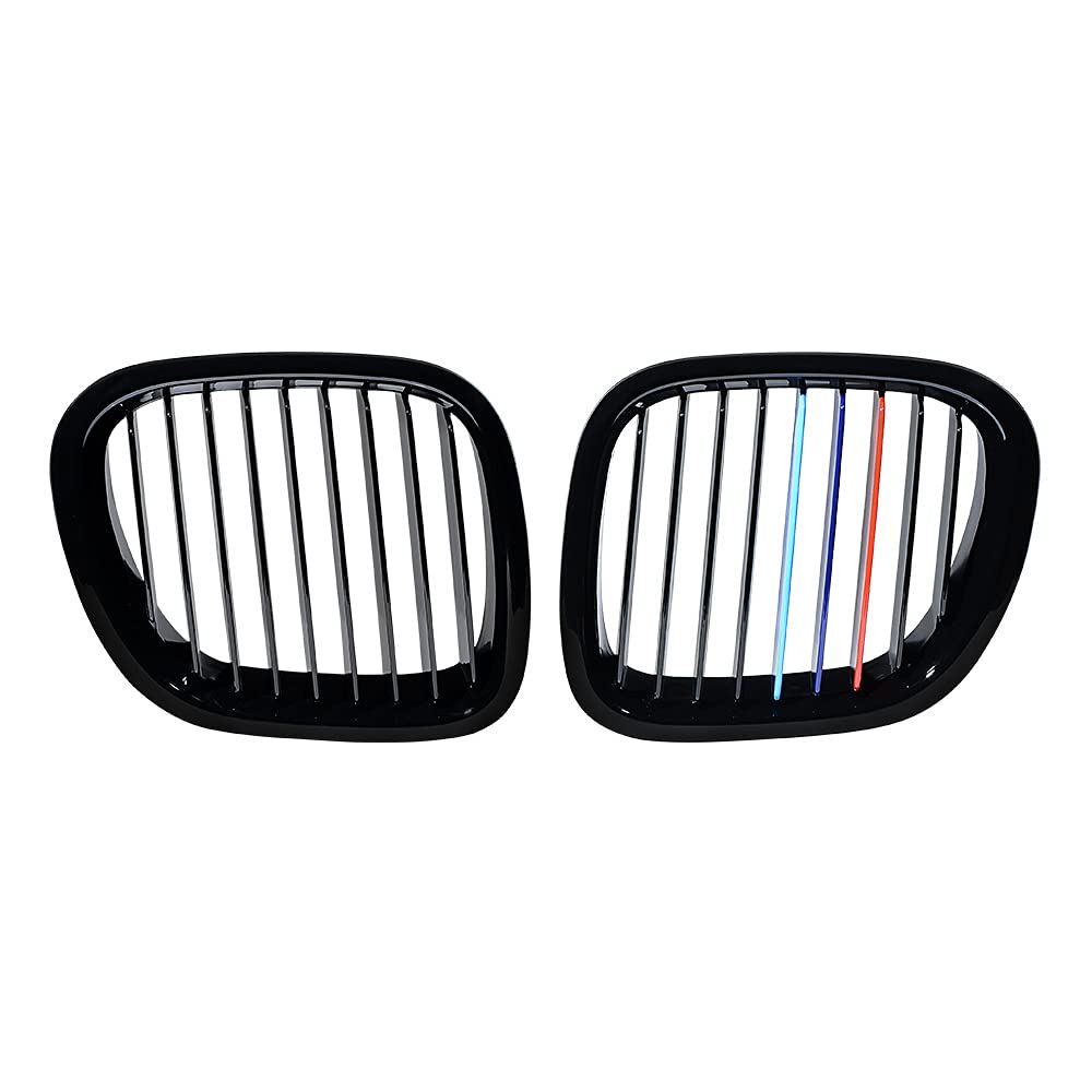 AstraDepot Compatible For BMW Z3 1995-2002 Glossy Black M Color Stripes Front Kidney Grill Insert - Upgrade Your BMW Z3's Style for Street & Show Car Enthusiasts