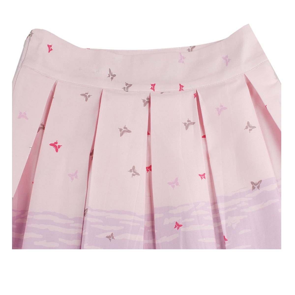 Girstunm Women's Pleated Vintage Floral Print A-Line Midi Skirt with Pockets | Retro Summer Skirt for Casual Outings, Date Nights & Office Wear