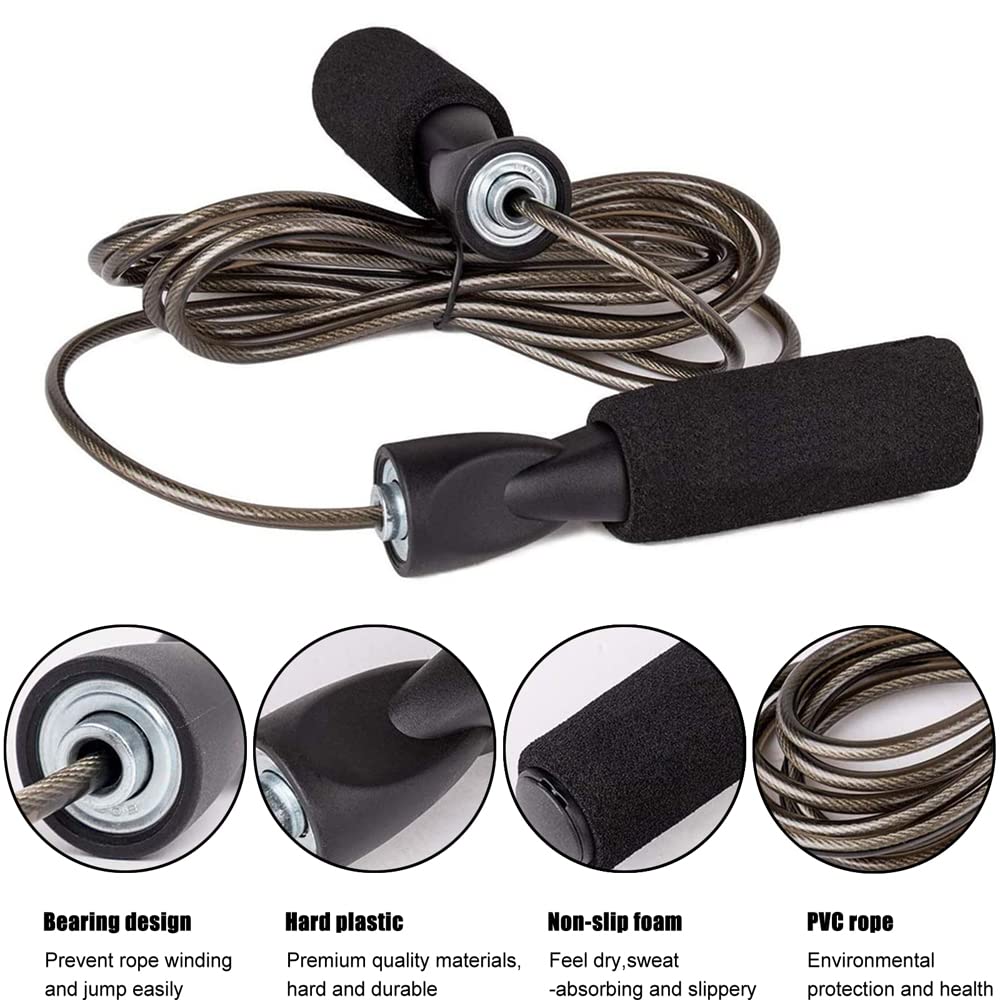 1 LB Weighted Jump Rope - Professional Adjustable Heavy Duty Skipping Rope for Boxing, CrossFit & Gym Workouts with Storage Bag | Ideal for Men & Women to Build Endurance & Strength Training