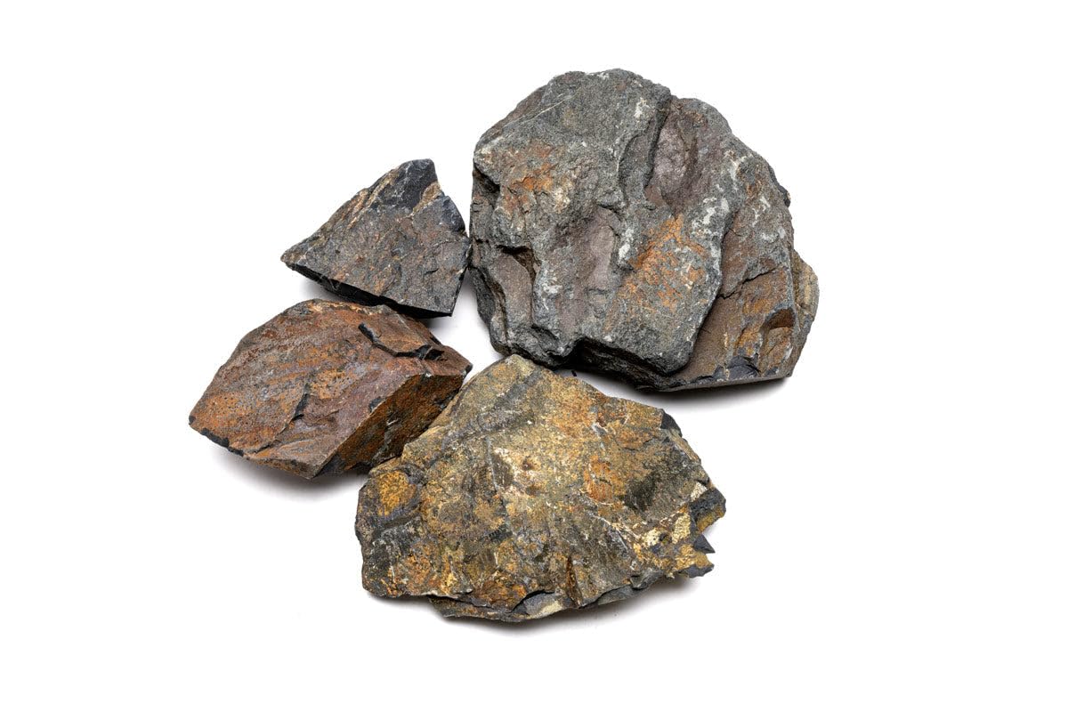 Natural Decorative Rocks for Aquarium, Terrarium, Paludarium & Reptile Enclosures - 5lbs Ancient Stone Set for Aquascaping, Fish Tank & Landscape Design | Perfect for Zen Gardens, Fairy Gardens & Home Decor