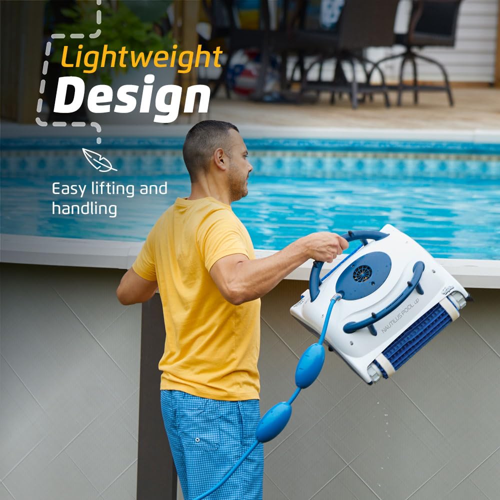 Dolphin Nautilus Pool Cleaner 2025 Model - Automatic Robotic Vacuum for Above & In-Ground Pools up to 26ft, Wall & Floor Scrubber Brush - Perfect for Backyard, Residential & Vacation Home Pools
