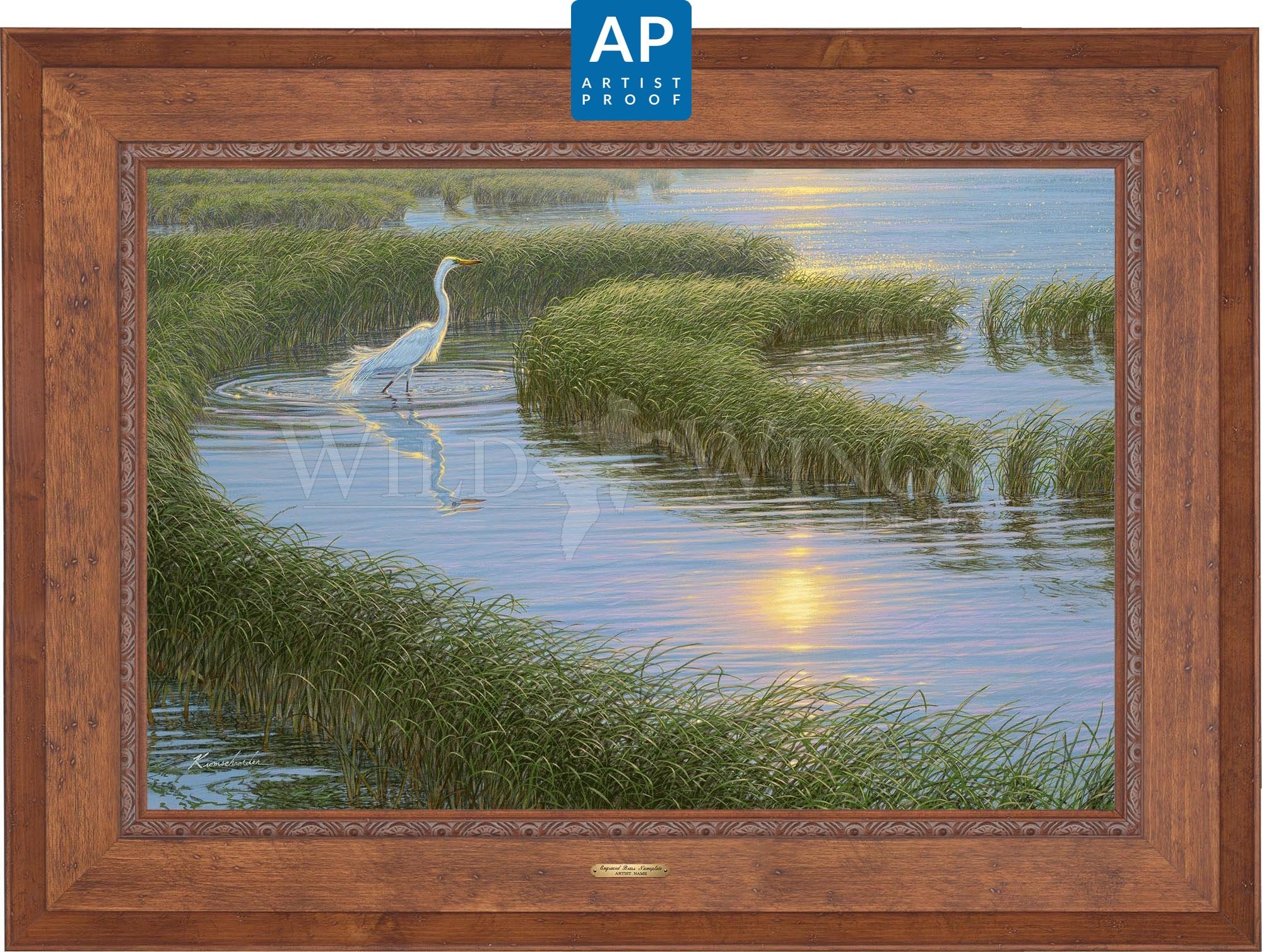 Evening Solitude - White Egret Artist Proof Edition (AP) | Limited Edition Art Print | Perfect for Home Decor, Office Wall Art & Gift Giving