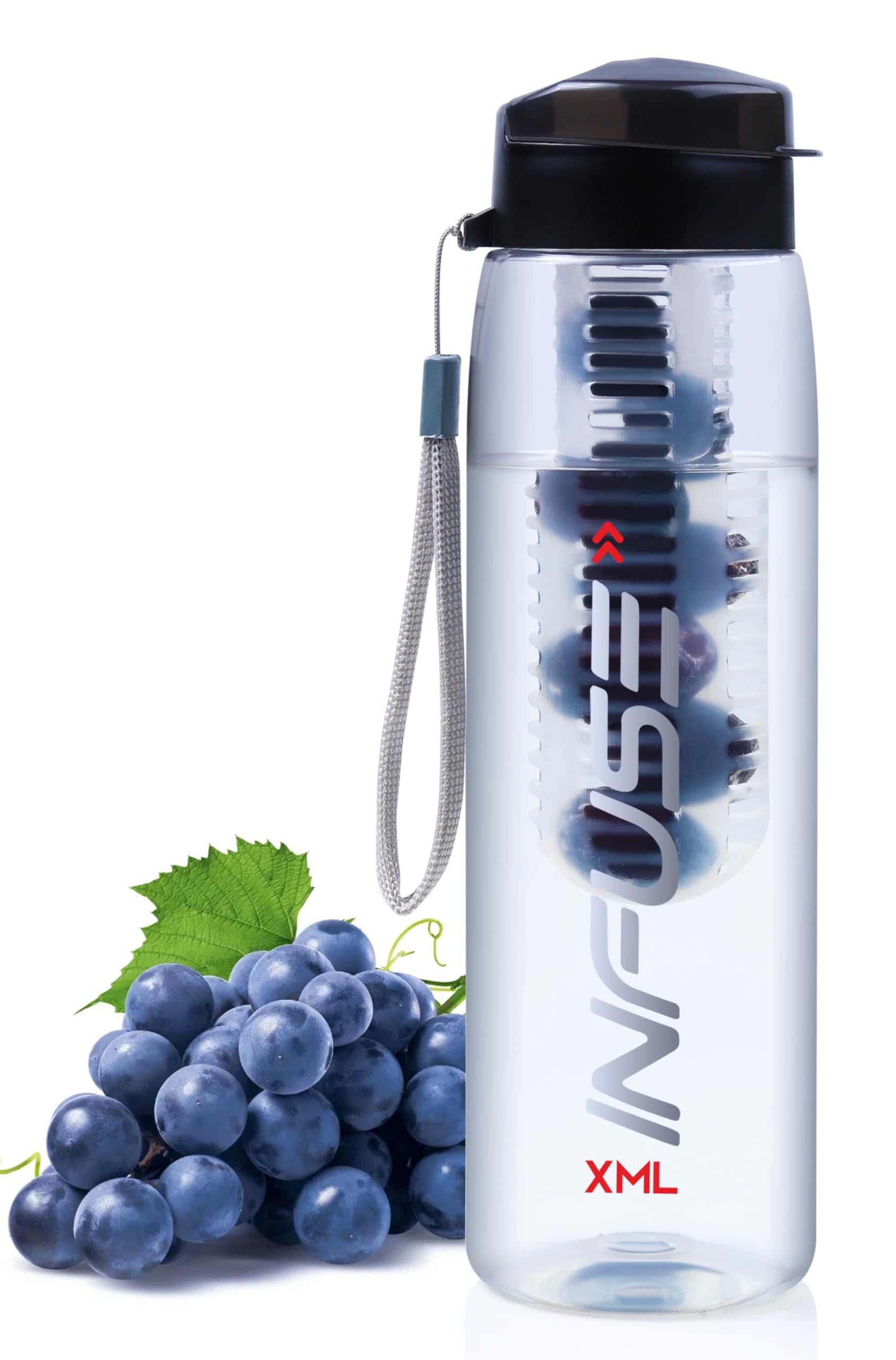 XML Fruit Infuser Water Bottle 850ml - Leakproof Detox Bottle with Removable Infuser Chamber for Gym, Office & Travel | BPA-Free Plastic Water Bottle for Infused Water, Tea & Healthy Drinks | Perfect for Hydration, Weight Loss & Fitness