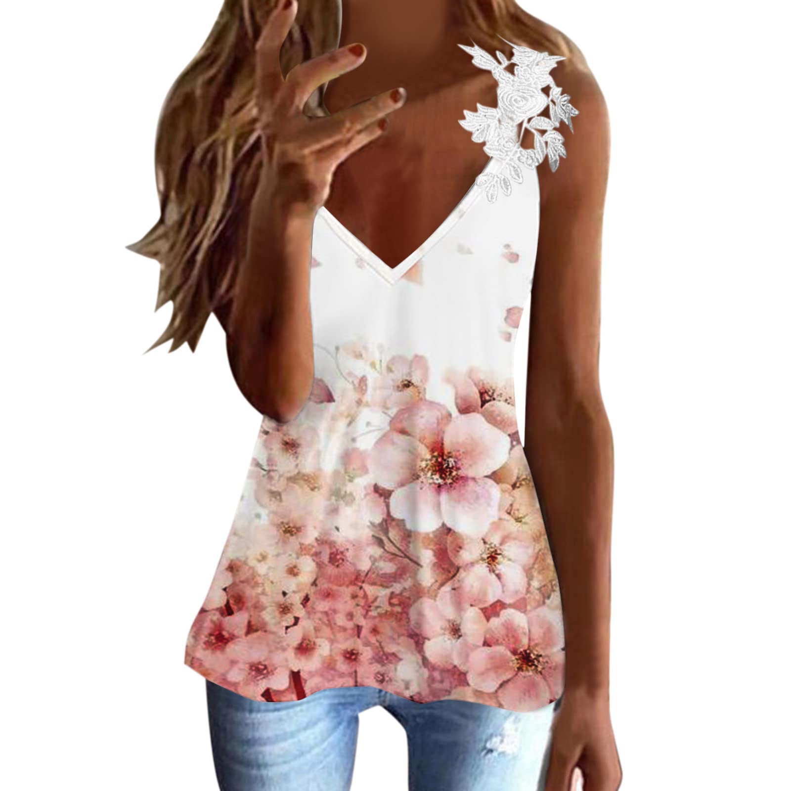 Sexy Women's Summer Sleeveless V-Neck Tank Tops - Casual Loose Fit Basic Shirts for Women | Perfect for Beach, Vacation, and Everyday Wear
