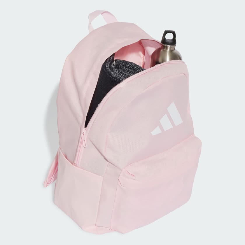 Adidas Bars Pink & White Backpack - Stylish & Durable School & Travel Backpack for Women & Men - Perfect for College, Gym & Outdoor Adventures