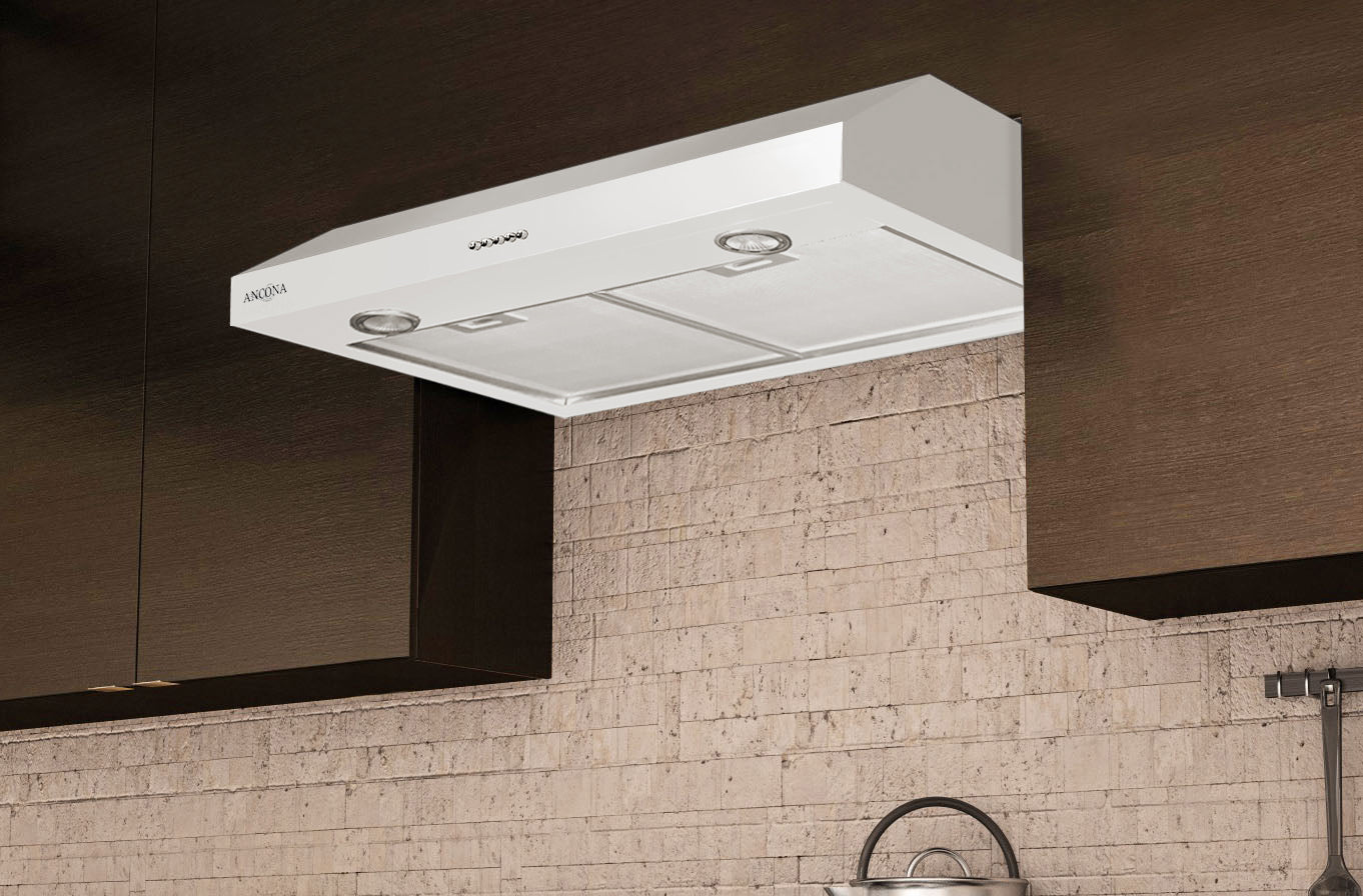Slim Plus 30 Inch White Under Cabinet Range Hood - Powerful Kitchen Ventilation for Smoke & Odor Removal, Perfect for Small Spaces & Modern Kitchens