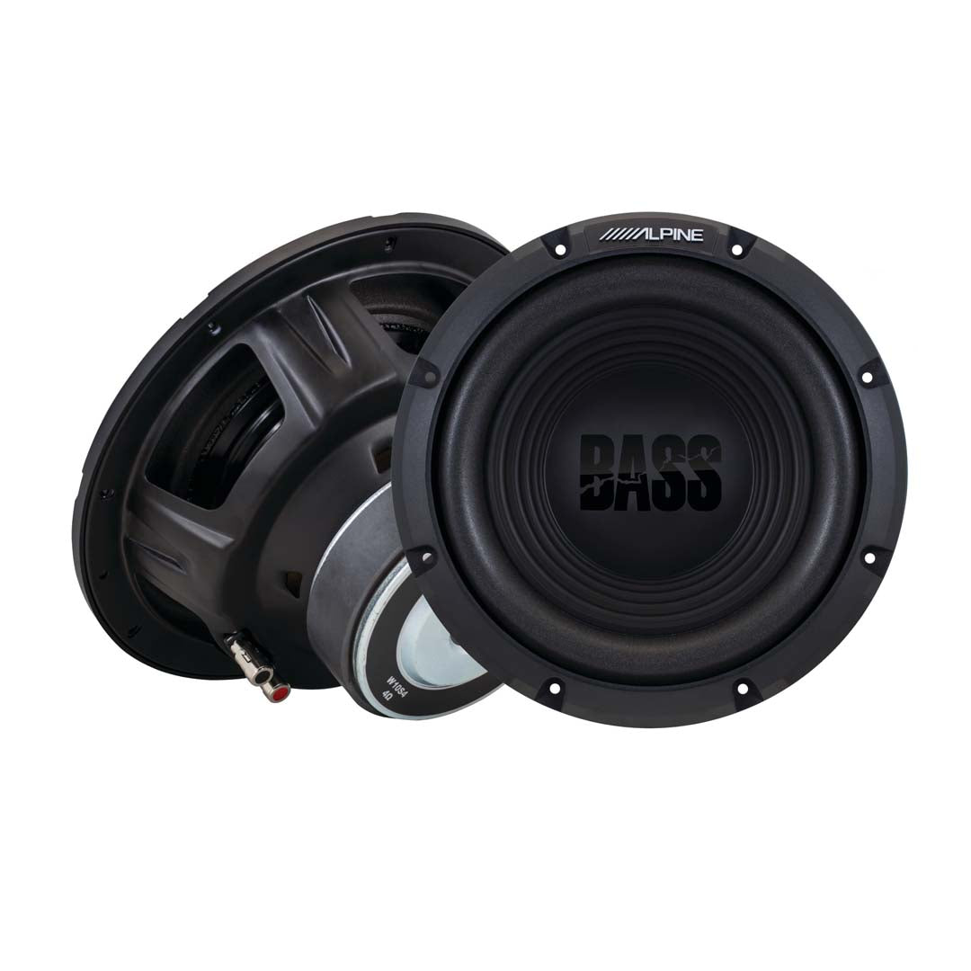 Alpine W10S4 Bass Series 10-Inch Subwoofer - Single 4 Ohm Voice Coil, 750W RMS Power - Perfect for Car Audio Systems & Home Theater Bass Enhancement