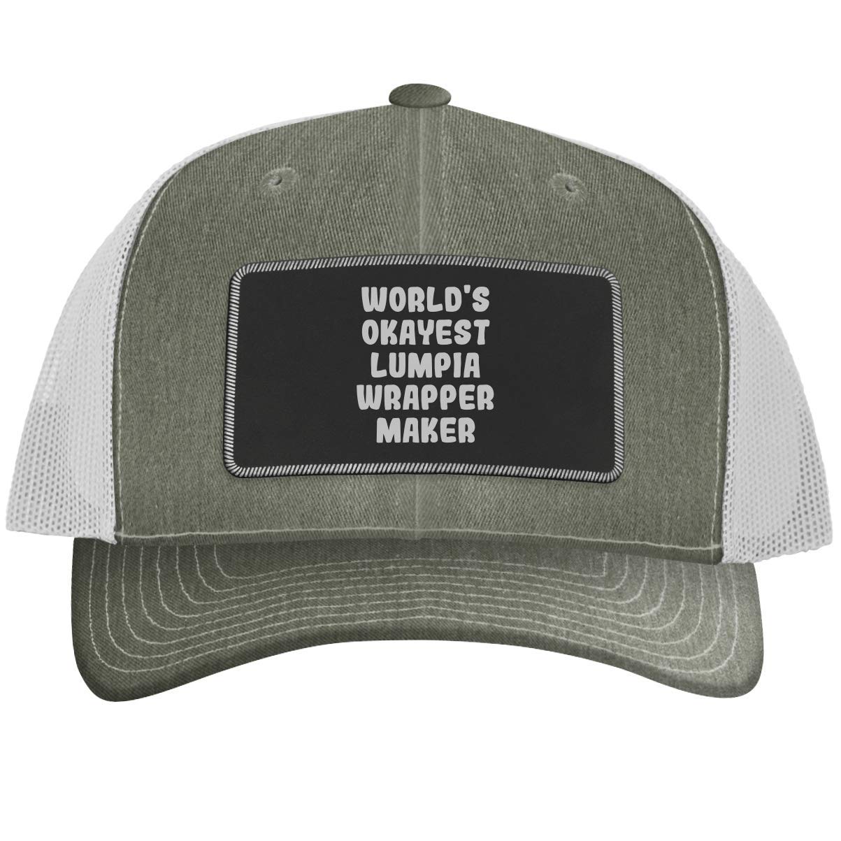 Premium Engraved Leather Black Patch Trucker Hat - World's Best Lumpia Wrapper Maker - Perfect for Cooking, BBQ Parties & Filipino Food Lovers