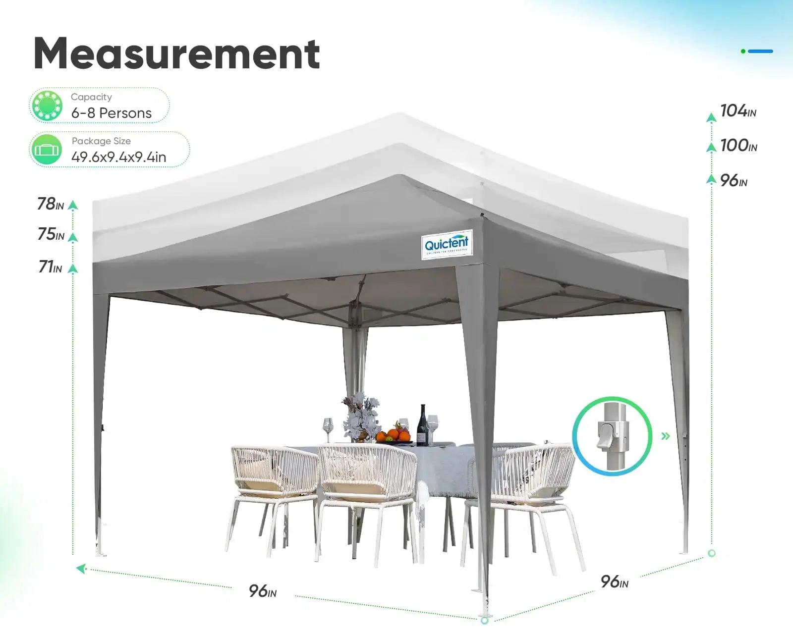 8' x 8' Pop Up Privacy Canopy Tent with Removable Side Walls - Perfect for Outdoor Events, Beach Parties, and Backyard Gatherings