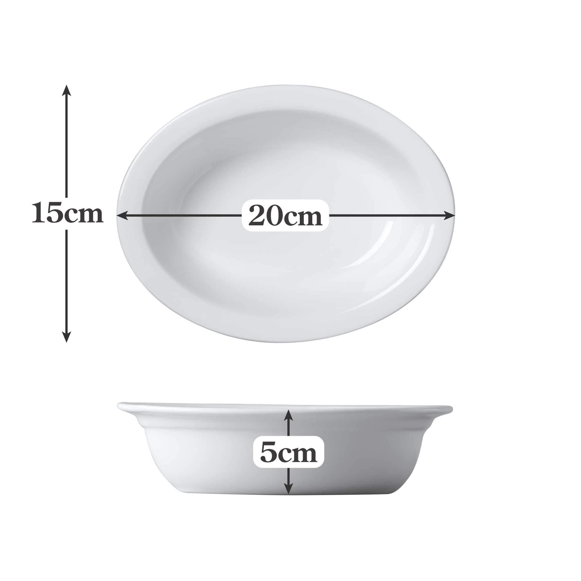 Wm Bartleet & Sons Traditional Porcelain Oval Pie Dish - 7.5 Inch Individual Serving Size, White Ceramic Bakeware | Perfect for Homemade Pies, Quiches & Desserts | Elegant Dinner Party & Holiday Baking Essential