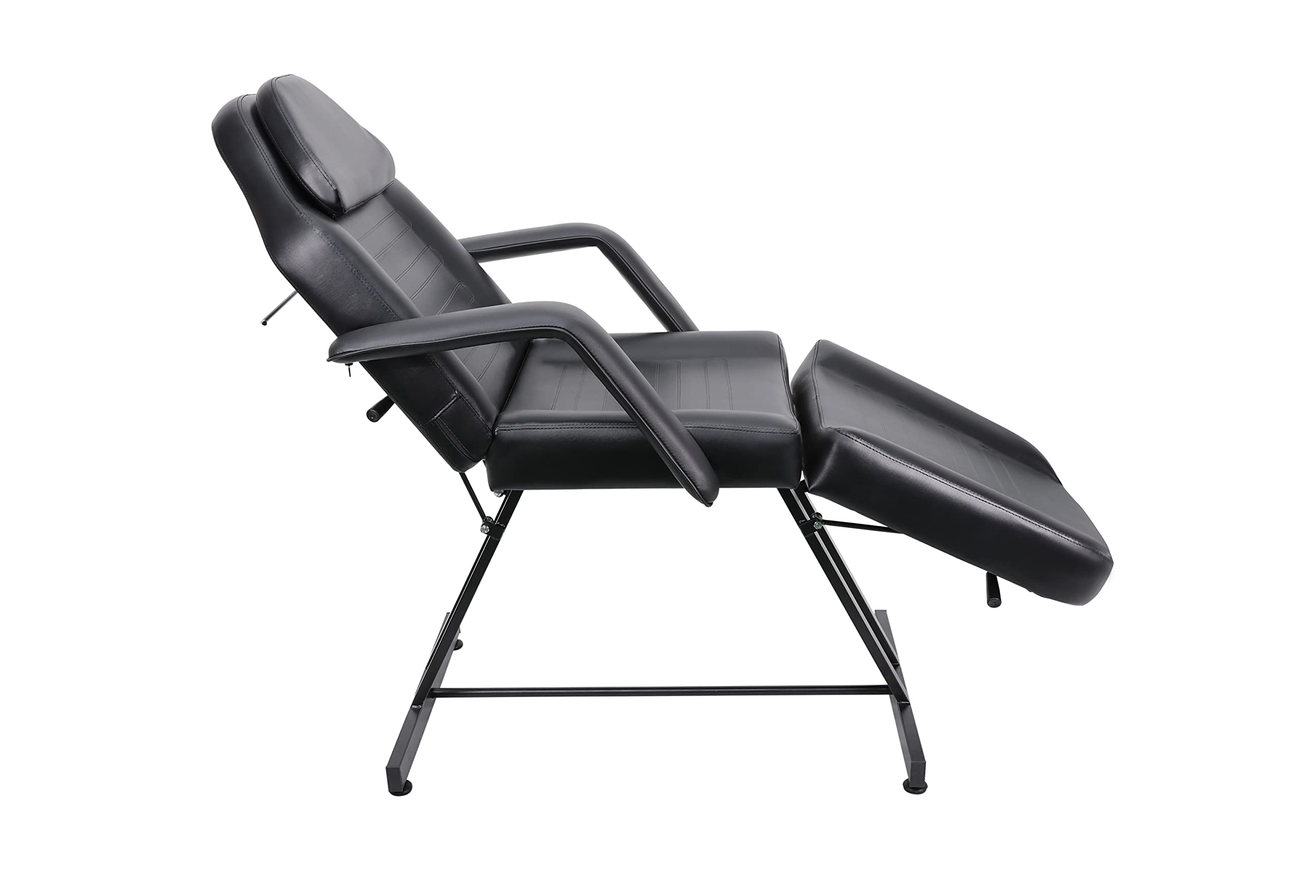 Professional Black Leather Facial Massage Bed - Hydraulic Adjustable Beauty Salon Spa Table for Facials, Tattoos & Skin Treatments | Home & Salon Use