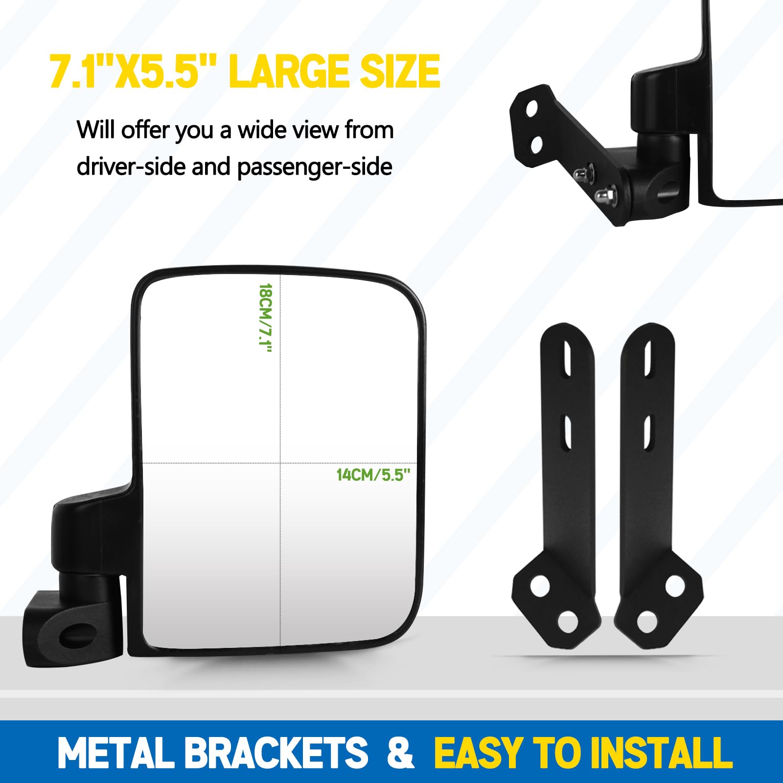 Polaris General 1000 EPS XP 4 Side View Mirrors (2016-2024) - Factory-Style Non-Destructive Mount, Pro-Fit Cage Compatible - Perfect for Off-Road Adventures & Trail Riding