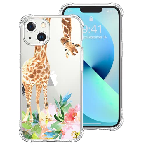 Funny Giraffe with Flowers