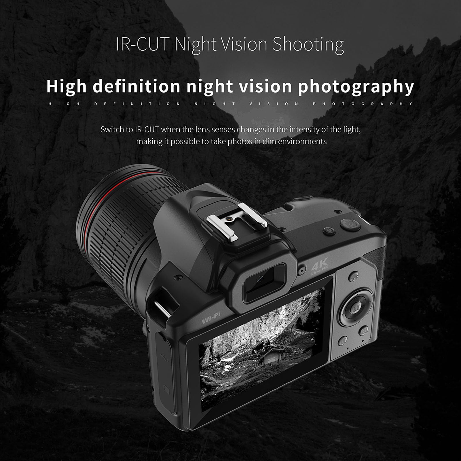 4K 64MP Digital Camera with 16X Zoom - Vlogging Camera for YouTube, Photography & Video Recording - 3 Inch IPS Screen, Night Vision & WiFi Connectivity - Perfect for Travel, Blogging & Outdoor Adventures