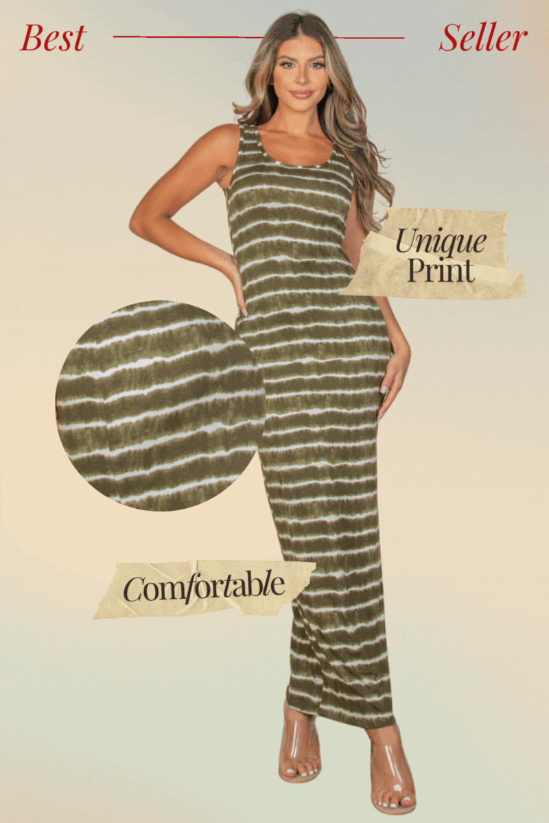 Tie Dye Printed Tank Bodycon Maxi Dress for Women - Summer Boho Beach Dress, Casual Party Outfit, Plus Size Flowy Long Dress for Vacation & Music Festivals