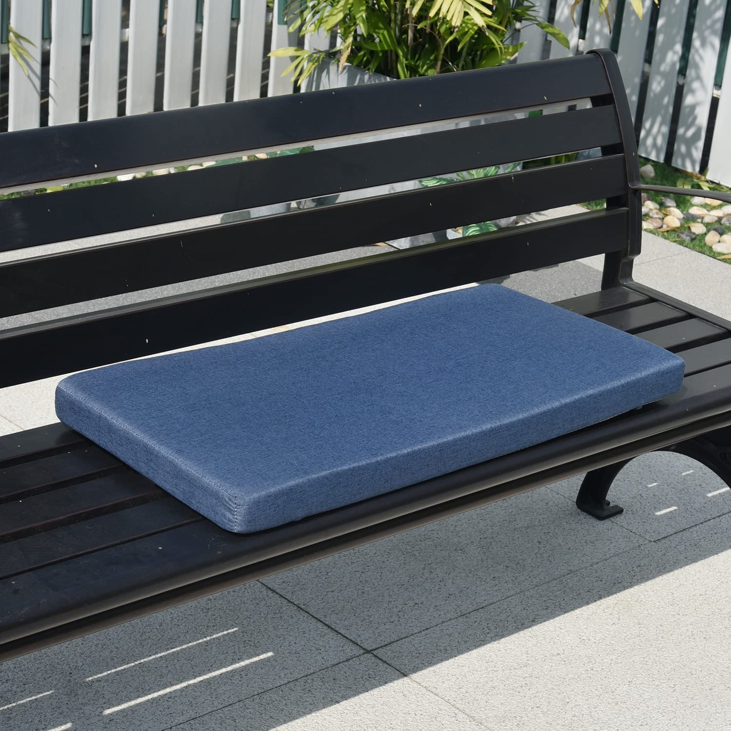 **40x14 Inch Non-Slip Washable Bay Window Seat Cushion with Zipper – Navy Blue Indoor Furniture for Cozy Reading Nook & Piano Bench**