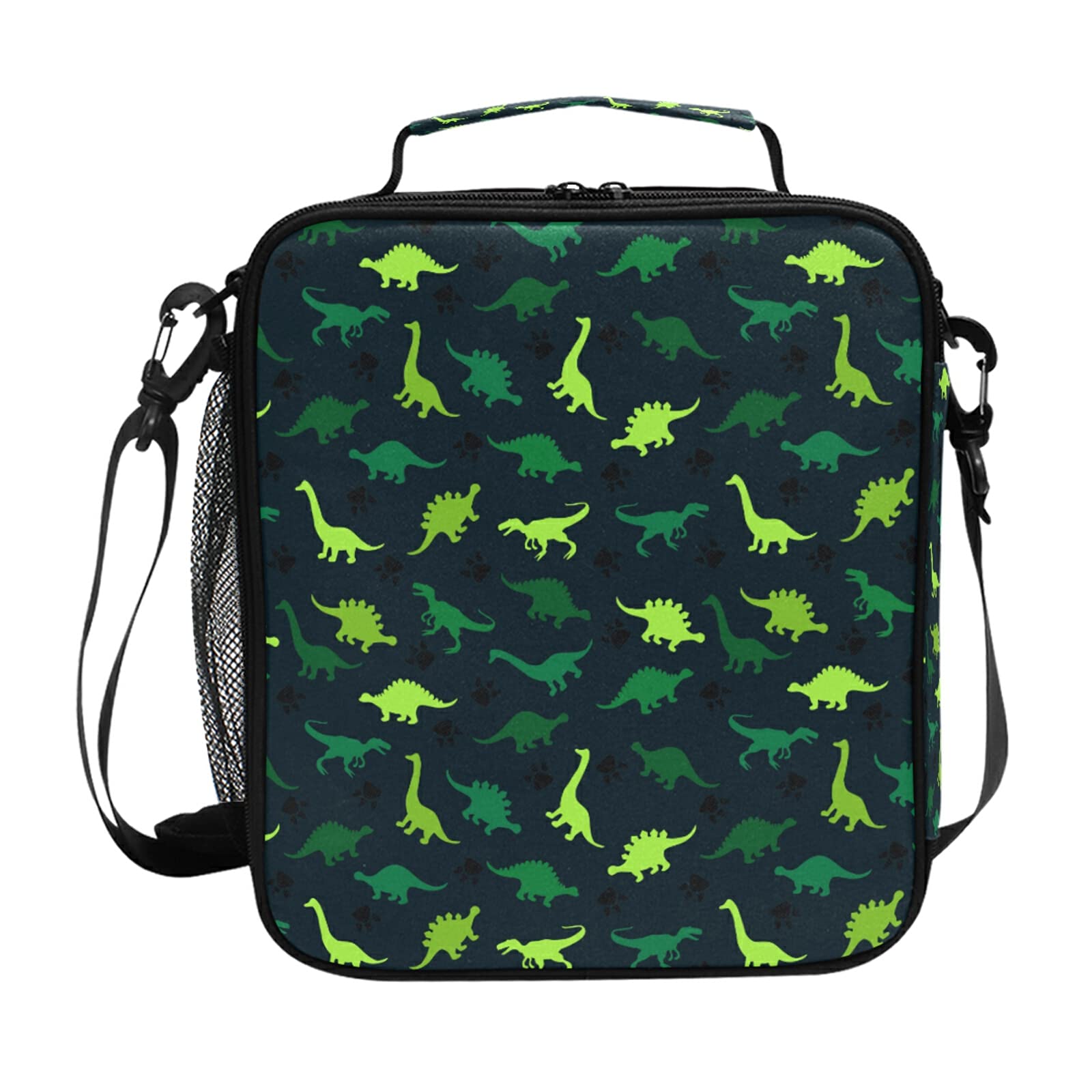 Dinosaur Insulated Lunch Box with Handle - Leakproof Square Meal Bag for Kids, Women, Men | Perfect for School, Work, Office, Picnic & Travel | Cute Dino Design for Boys & Girls