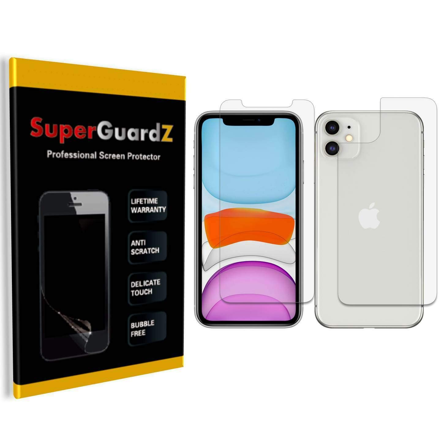 4-Pack iPhone 11 Full Body Screen Protector Set - Front & Back Tempered Glass, Anti-Glare Matte Finish, Anti-Fingerprint & Scratch Resistant, Bubble-Free Application with Lifetime Replacement - Perfect for Office, Travel & Everyday Protection