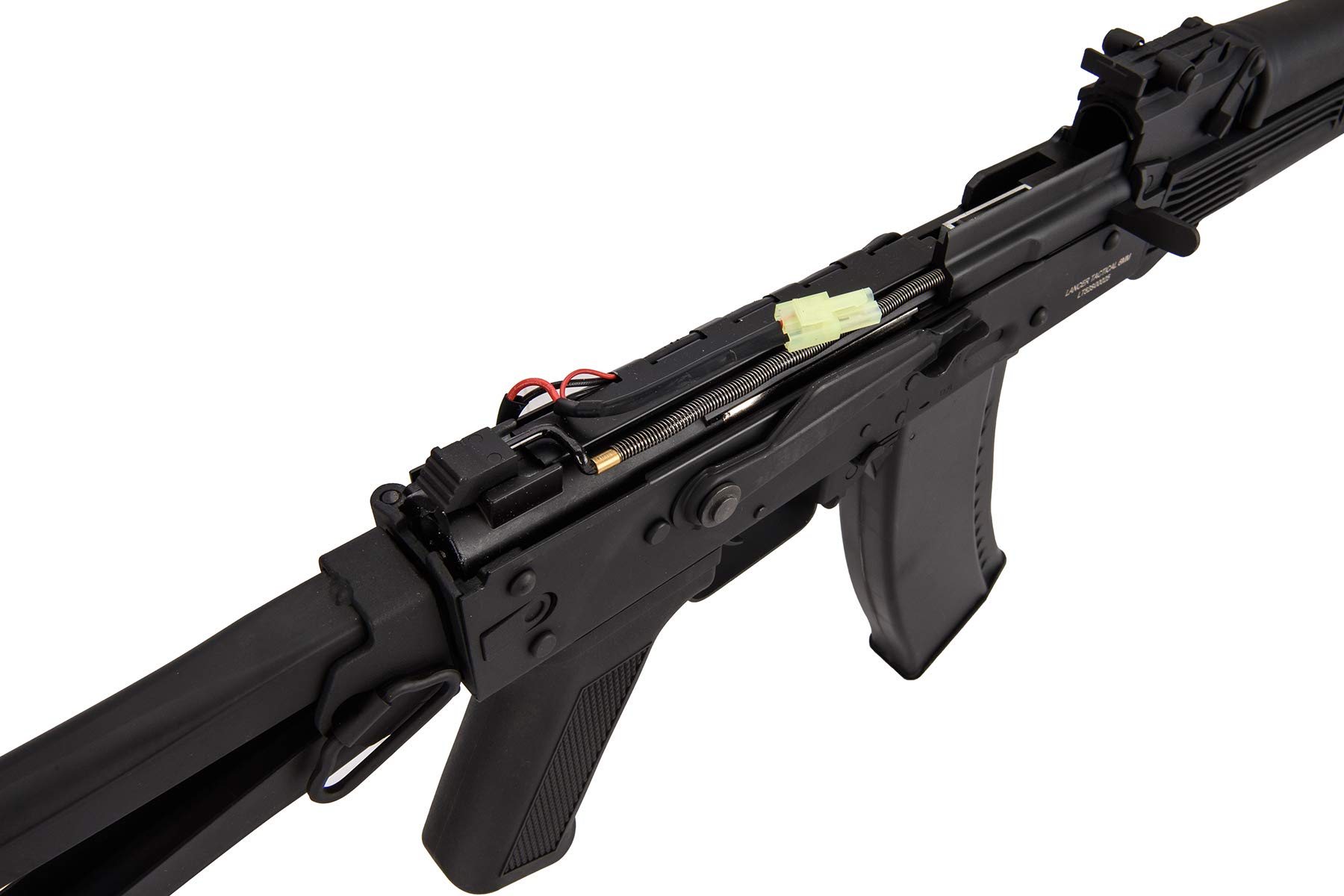 Lancer Tactical AK-Series AKS-105 AEG Airsoft Rifle with Foldable Skeleton Stock - Black | High Performance Electric Airsoft Gun for Tactical Training & Outdoor Shooting Games