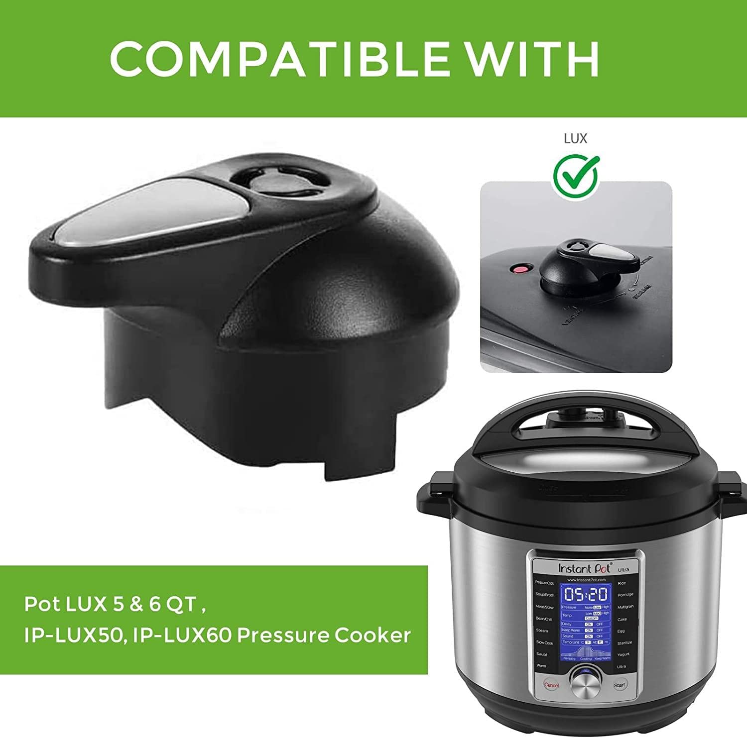 Instant Pot Pressure Cooker Steam Release Valve Replacement - Compatible with LUX Mini 3/5/6 Qt, IP-LUX50 & IP-LUX60 Models - Float Valve Accessories for Safe Cooking & Pressure Control - Perfect for Home Kitchens & Meal Prep